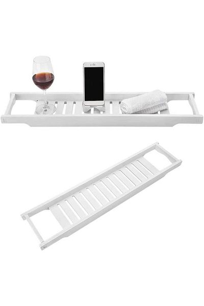 Generic PVC Bathtub Shelf Tray - Waterproof Bathroom Storage Rack for Bath Essentials Organization