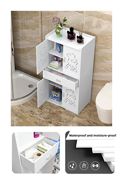 sharpdo Floor to Floor Waterproof Storage Rack and Storage Cabinet in Bathroom and Bathroom 40*30*120cm