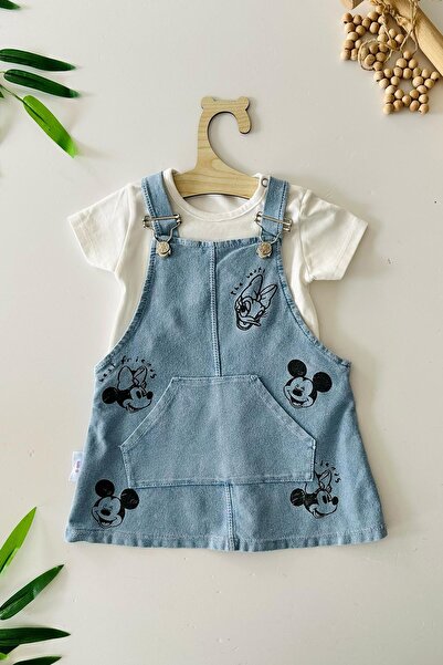 Minigimin Cicileri Miniğimin Cicileri Mnn Baskılı Yumuşak Kotlu Kız Bebe 2 li Takım - Mavi