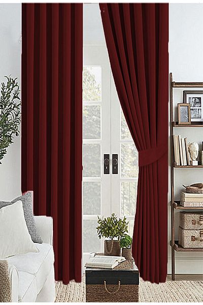 farbateks Claret Red Thick Sunshade Blackout Blackening Background Curtain Flat Planting