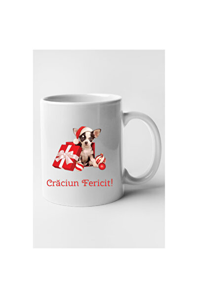 OEM Cană albă personalizată „Crăciun fericit!”, Model 41, Inovatix®️. 330ml