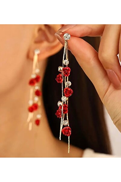 ER TAKI Taşlı Gold Renkli Uzun