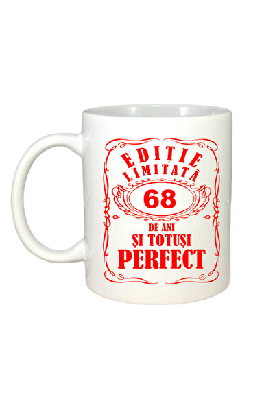 OEM Cană albă personalizată, ediție limitată 68 de ani, Inovatix®. 330 ml