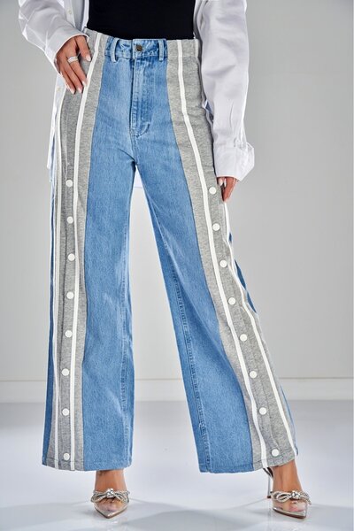 Joana Γυναικείο τζιν oversize γκρι Alesa