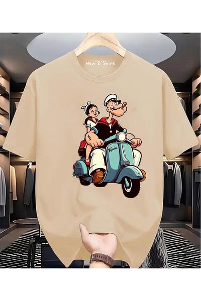 New Shine Μπλουζάκι Popeye Popeye Printed Large Size Oversize T-Shirt