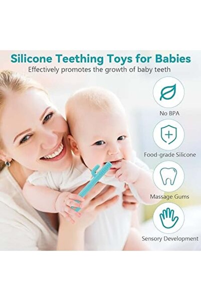 Augot baby teething toy, silicone, multicolor, 14.8 X 1.1 cm