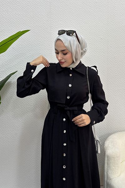Tesettür Diyarı Rochie de vară Tril Tril, cu nasturi, pentru femei