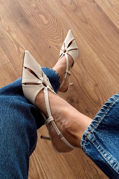 nope21shoess Cecile Stiletto alb catifelat