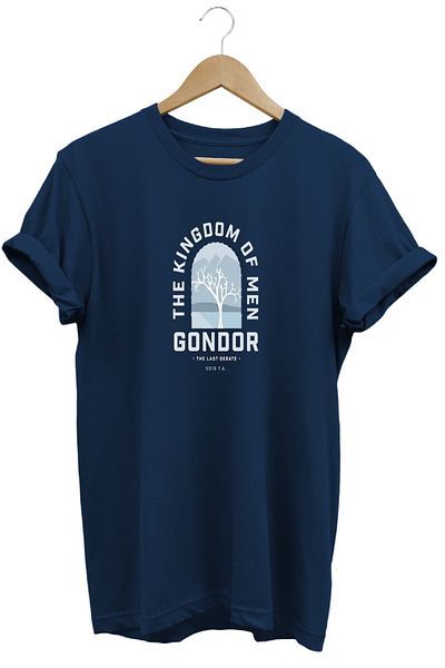 remonz Lotr Lord of the Rings Gondor με εμπριμέ κοντομάνικο βαμβακερό μπλουζάκι με λαιμόκοψη