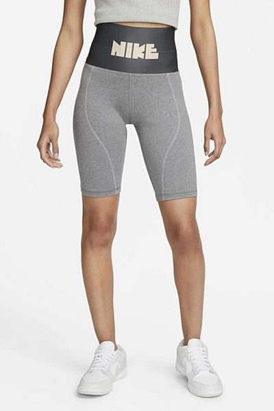 Nike Îmbrăcăminte sport Circa Leggings pentru bicicletă cu talie înaltă Pantaloni scurți Leggings pentru motociclist cu talie înaltă Gri