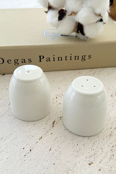 porselenden Modern Cream Porcelain Salt and Pepper Shakers Set 5,5X5 cm
