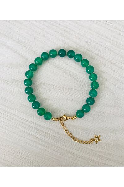 MK tasarım Real green agate bracelet (a+ quality) mkt2025020