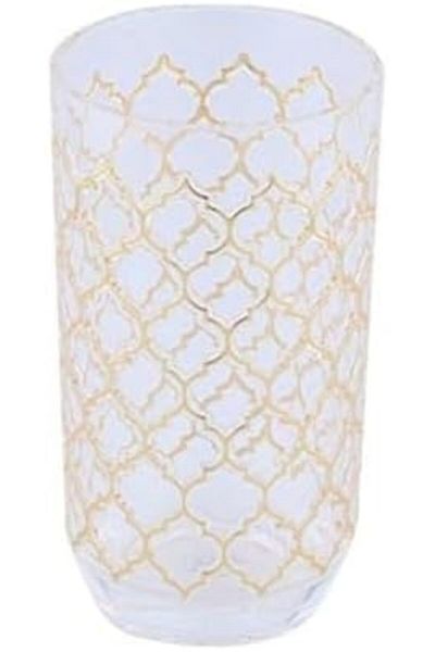 ALSAIF Set of 6 Cups with Hot Gold Stamp from Al-Saif, Transparent