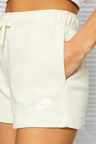 Nike Essential Fleece Γυναικείο Σορτς - Φαρδιά Διχτυωτό, Χαλαρή Κοπή, Κρεμ Χρώμα