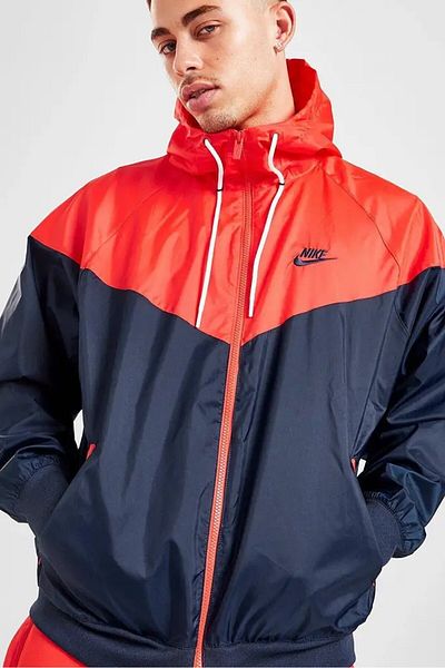 Nike Windrunner Full Zip Jacket Hooded Men's Jacket Windbreaker Navy Blue Red
