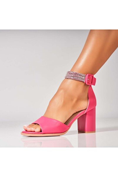 Joana Γυναικεία Σανδάλια με Φούξια Τακούνια από Οικολογικό Δέρμα Kerra