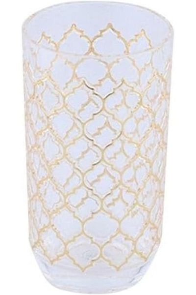 ALSAIF Set of 6 Cups with Hot Gold Stamp from Al-Saif, Transparent