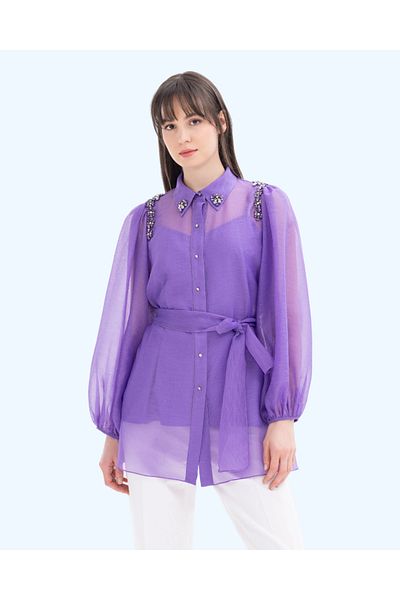 SEÇİL Stone Detailled Inner Bluzlu Shirt