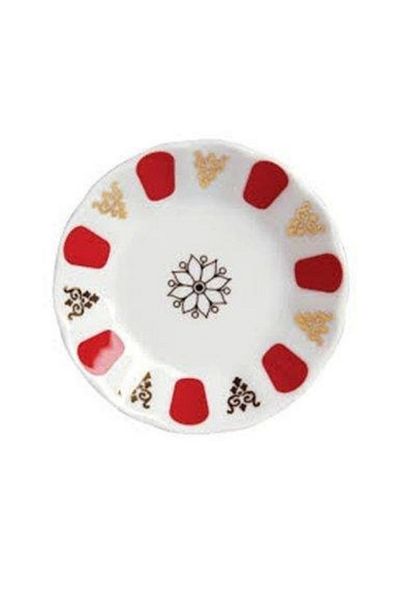 Porland 127912   Red Acem Porcelain Tea Plate 12 Liters