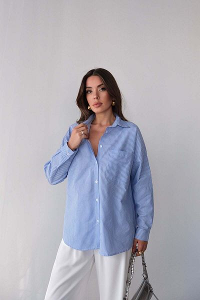 Hatun Atila Cămașă cu mânecă lungă cu model în dungi albastru bleumarin