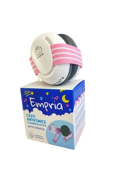 Empria Baby Earmuffs, Baby Ear Protection, With Pink Elastic Band, Baby Earmuffs