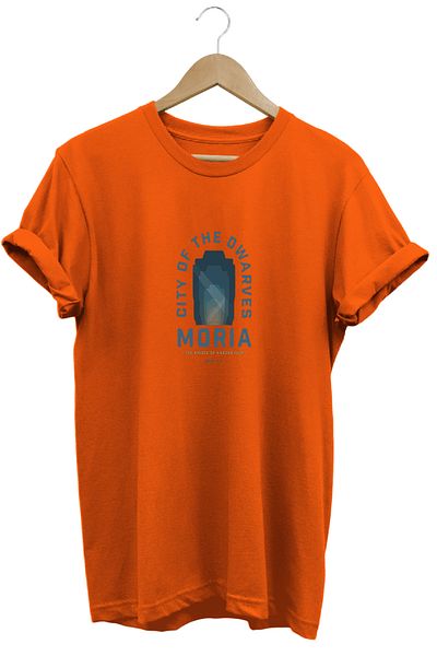 remonz Lotr Lord of the Rings Moria Printed Short Sleeve Cotton Crew Neck T-Shirt