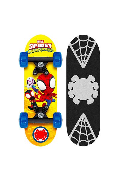 SPIDERMAN Skateboard Copii, 43x13 cm, 9 straturi de mesteacan, placa antiderapanta, Abec-5, multicolor, Spidey