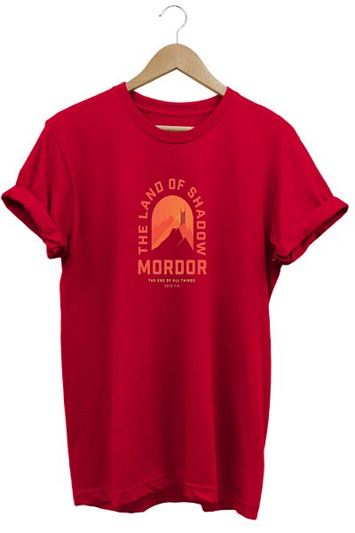 remonz Lotr Lord of the Rings Mordor Printed Short Sleeve Cotton Crew Neck T-Shirt