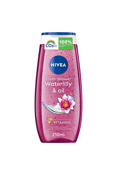 NIVEA Shower Gel Body Wash Waterlily & Oil with Caring Oil Pearls and Waterlily Scent 250 ml