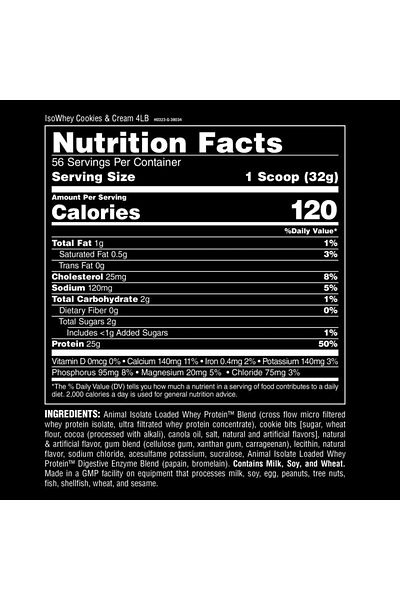 Animal Whey 4 lb cookies & cream