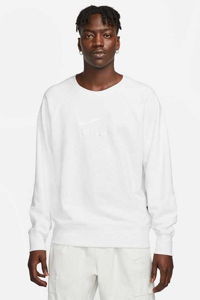 Nike Ανδρικό φούτερ Air Crew Loose Fit Λευκό Φαρδύ Ποδηλατικό Λαιμόκοψη Ανδρικό Φούτερ Λευκό