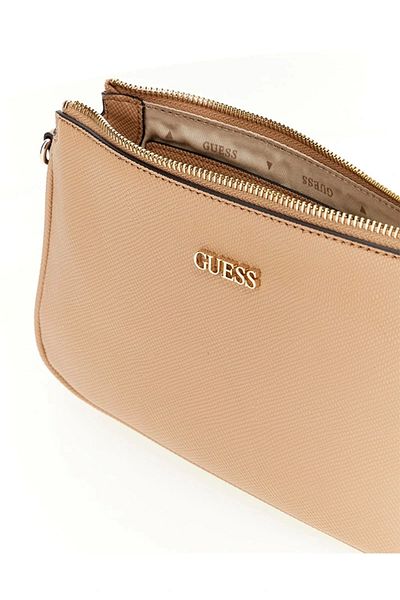 Guess Noelle Dbl Pouch Crossbody Women Beige Mini Bag Hwzg7879710-Beı