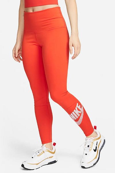 Nike Leggings de antrenament One cu talie înaltă - Leggings portocalii cu 2 buzunare