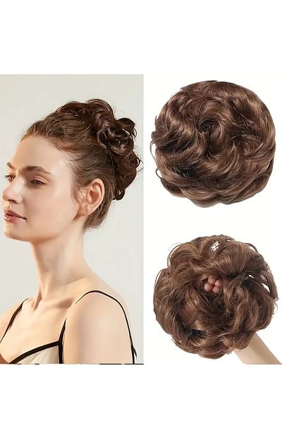 CAŞ DEKORASYON Light Brown Buckle - Messy Bun Effect