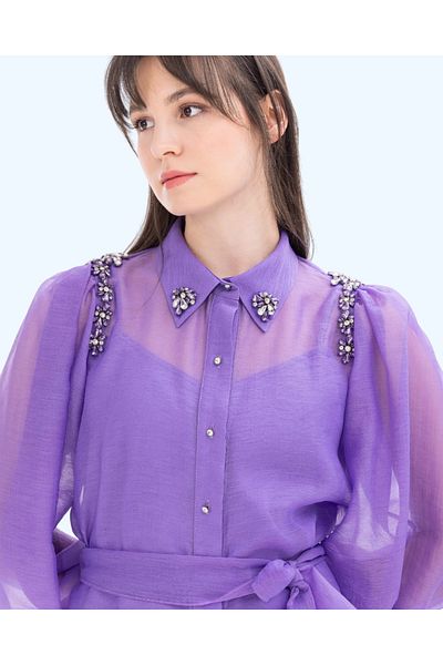 SEÇİL Stone Detailled Inner Bluzlu Shirt