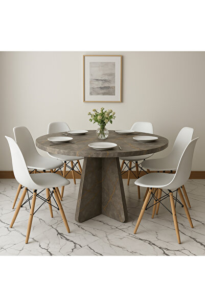 ATELIER Modern yuvarlak yemek masası mutfak masası şık ve dayanıklı tasarım e...