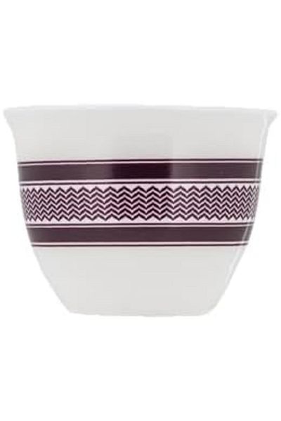 ALSAIF Rasi 12-piecesarabian Coffee Cup Set, Porcelain, White/burgund