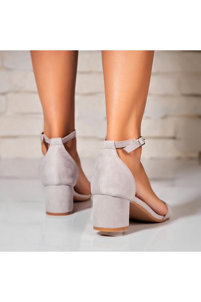 Joana Tallia Women's Grey Suede Heeled Sandals