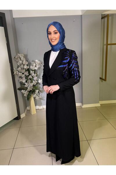 CLIO CLİO PUL PAYET İŞLEMELİ KREP UZUN CEKET