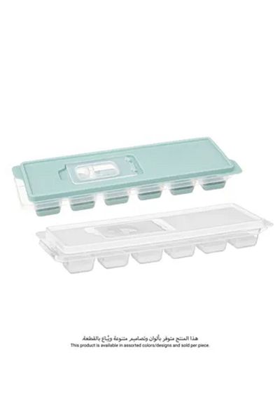 5FIVE 5 Five 12-Cell Push-Out Ice Cube Tray W/Lid (Assorted colors/designs, 26 x 9.5 x 3.5 cm)