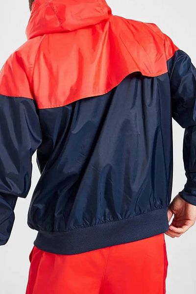 Nike Windrunner Full Zip Jacket Hooded Men's Jacket Windbreaker Navy Blue Red