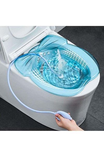 Yelajoy Sitz Bath with Flushing Private Care,with 5 Towels and Hooks,for Postpartum Care & Acne Patients