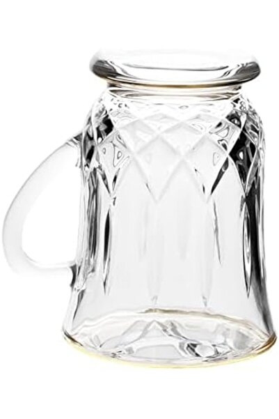 ALSAIF 6-pieces Glass Tea Cup With Handles For Hot Drinks, 100ml, Clear/gold