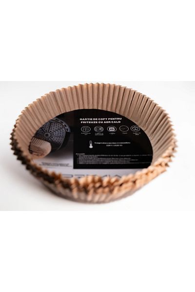 Premia Set of 50 baking papers for AirFryer Premia, Round, diameter 20 cm, Brown