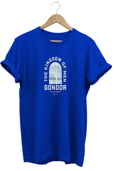 remonz Lotr Lord of the Rings Gondor με εμπριμέ κοντομάνικο βαμβακερό μπλουζάκι με λαιμόκοψη