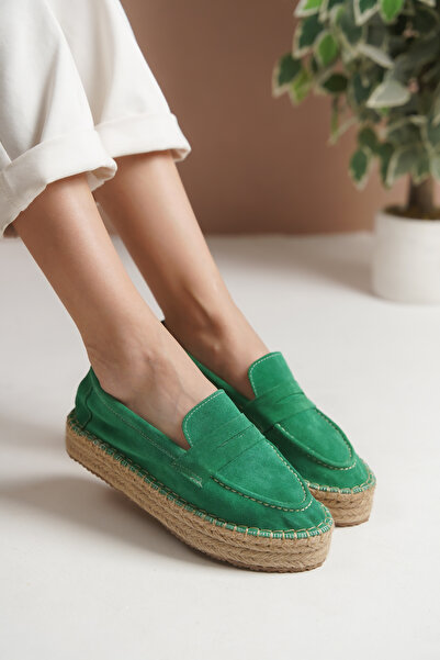 MOLY ESPADRİLLE Süet Yeşil  Günlük  Espadril Ayakkabı