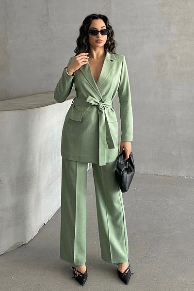 MD trend Women's Oversize Blazer and Straight Pants Set