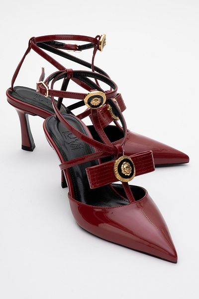 LuviShoes Γυναικεία παπούτσια με τακούνι PEAL Claret Red λουστρίνι