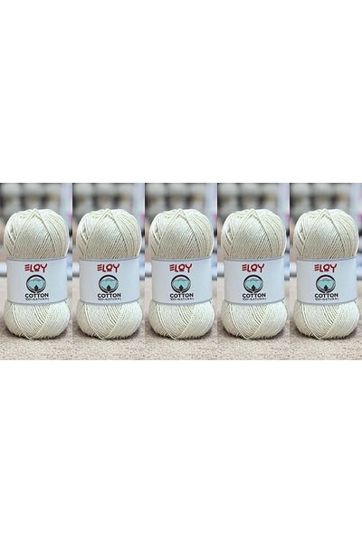 Eloy Βαμβακερό Amigurumi Punch Νήματα πλεξίματος χειρός 100 gr 5 τεμάχια Χρώμα 0288 Κρέμα