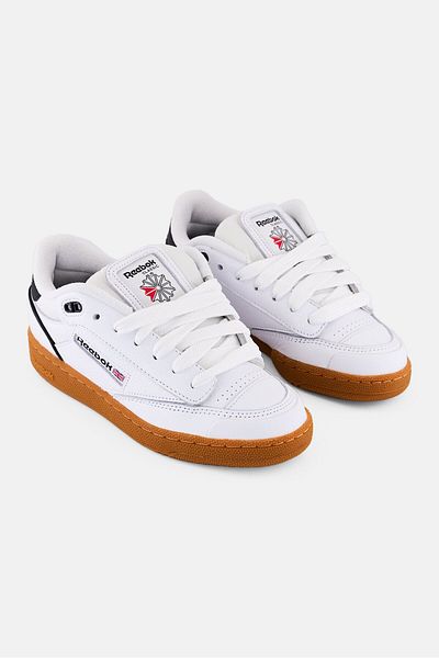 Reebok حذاء تنس للأطفال من كيدز بوي كلوب سي بولك برباط، أبيض